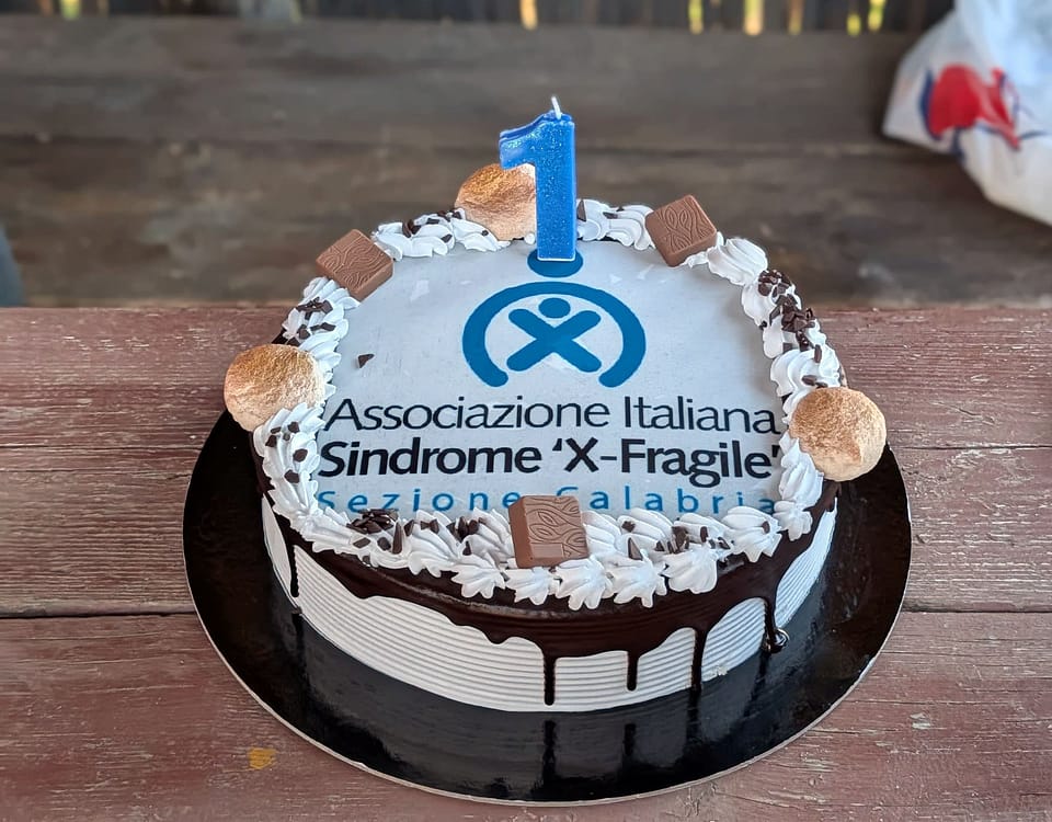 foto 1° Anniversario Associazione X-Fragile - Calabria - la torta